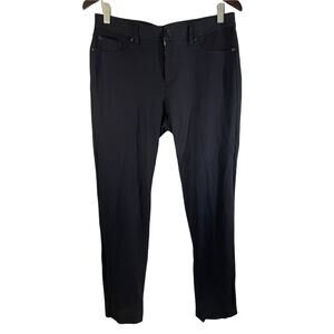 Chico’s Women's Straight Leg Pants Faux Pockets Mid Rise Black Size Small Short